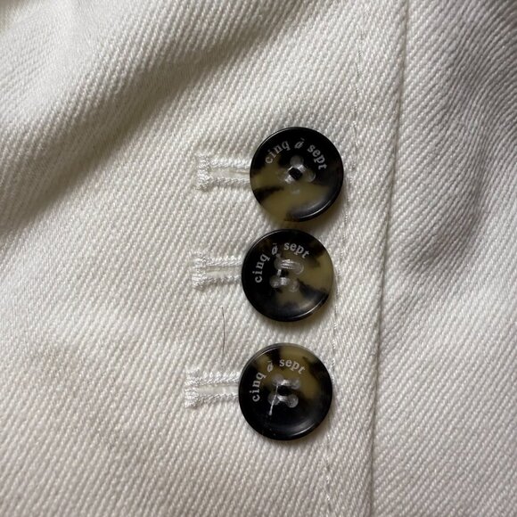 Cinq à Sept | Size 10 | Khloe White Denim Blazer | ($395) - Picture 5 of 9